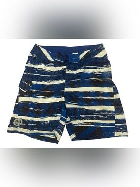 Body Glove Blue and White Striped Men’s Swim Trunks